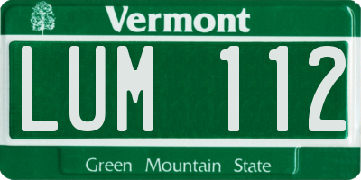 VT license plate LUM112
