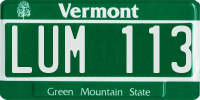 VT license plate LUM113