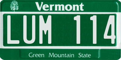 VT license plate LUM114