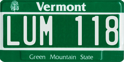 VT license plate LUM118