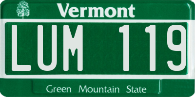 VT license plate LUM119