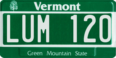 VT license plate LUM120