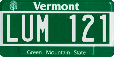 VT license plate LUM121