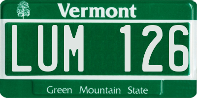 VT license plate LUM126