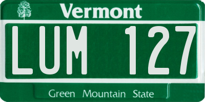 VT license plate LUM127