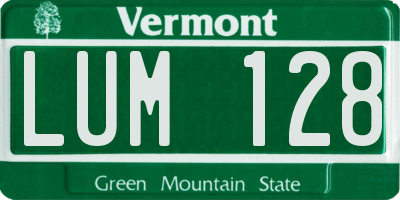 VT license plate LUM128