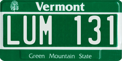 VT license plate LUM131