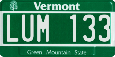 VT license plate LUM133