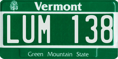 VT license plate LUM138