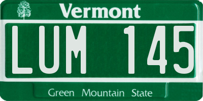 VT license plate LUM145