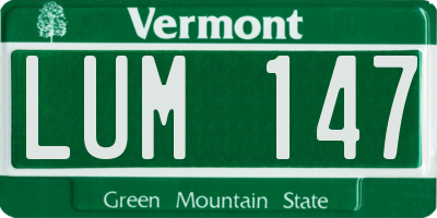 VT license plate LUM147