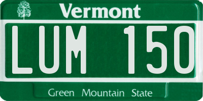 VT license plate LUM150