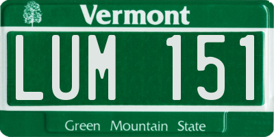 VT license plate LUM151