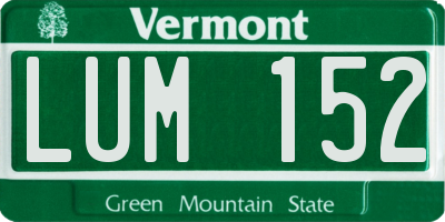 VT license plate LUM152