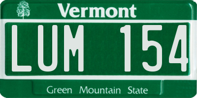 VT license plate LUM154