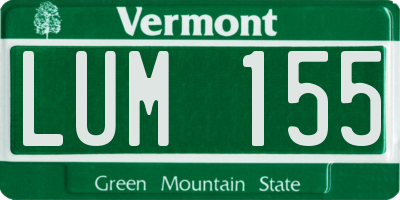 VT license plate LUM155