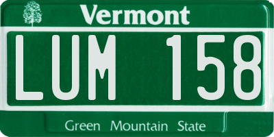 VT license plate LUM158