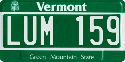 VT license plate LUM159