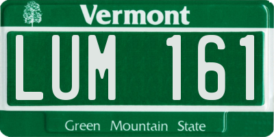 VT license plate LUM161
