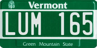 VT license plate LUM165
