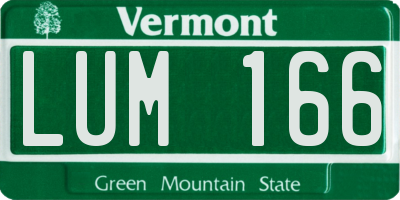 VT license plate LUM166
