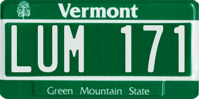 VT license plate LUM171