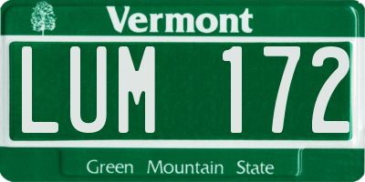 VT license plate LUM172