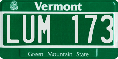 VT license plate LUM173
