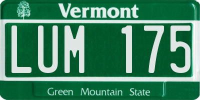 VT license plate LUM175
