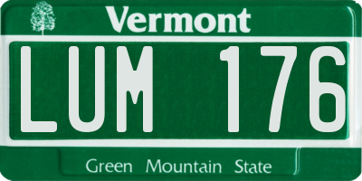 VT license plate LUM176