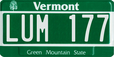 VT license plate LUM177