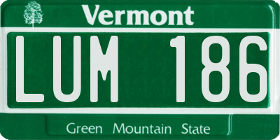 VT license plate LUM186