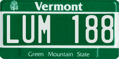 VT license plate LUM188
