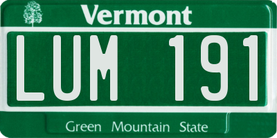 VT license plate LUM191