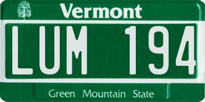 VT license plate LUM194