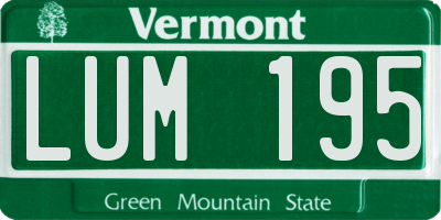 VT license plate LUM195