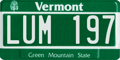 VT license plate LUM197