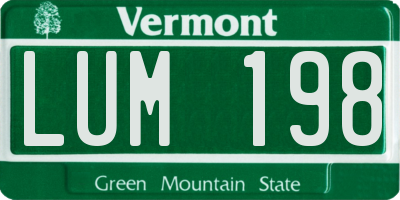 VT license plate LUM198