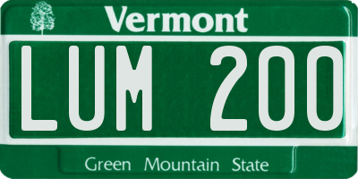 VT license plate LUM200