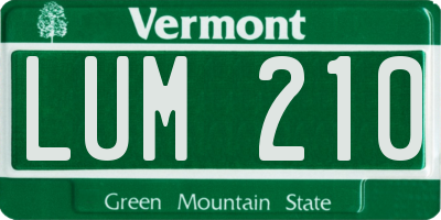 VT license plate LUM210