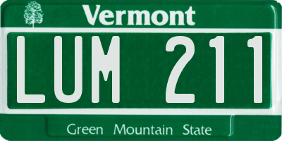 VT license plate LUM211