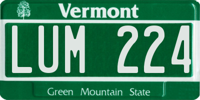 VT license plate LUM224