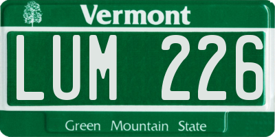 VT license plate LUM226