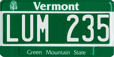 VT license plate LUM235