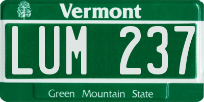 VT license plate LUM237