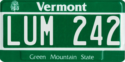 VT license plate LUM242