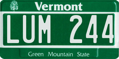 VT license plate LUM244
