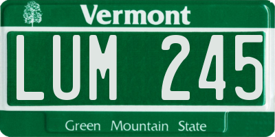 VT license plate LUM245