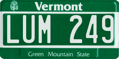 VT license plate LUM249