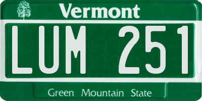 VT license plate LUM251